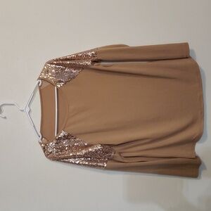 Womens Size Large Sequin sShoulder Top